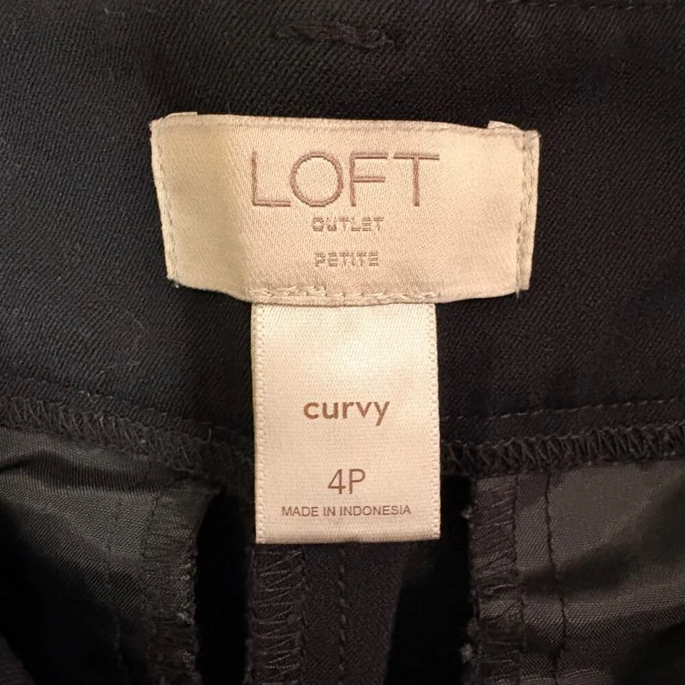 LOFT Curvy Dress Trousers 4P Black Bootcut Career Pants - Picture 6 of 8